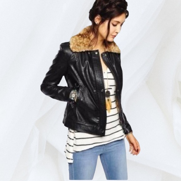 Free People Jackets & Blazers - FREE PEOPLE - Vegan Leather Aviator Jacket